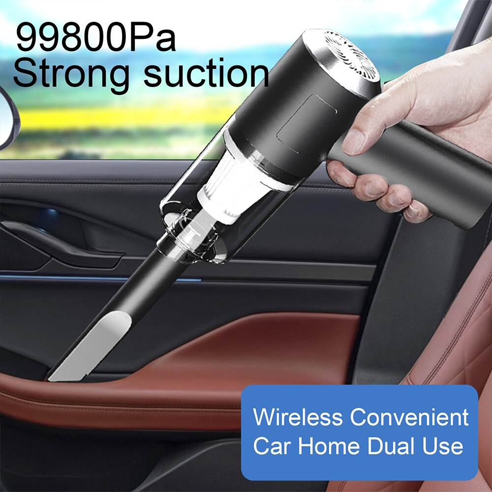 Cordless Handheld Vacuum — 120W, 9000Pa Suction for Car & Home