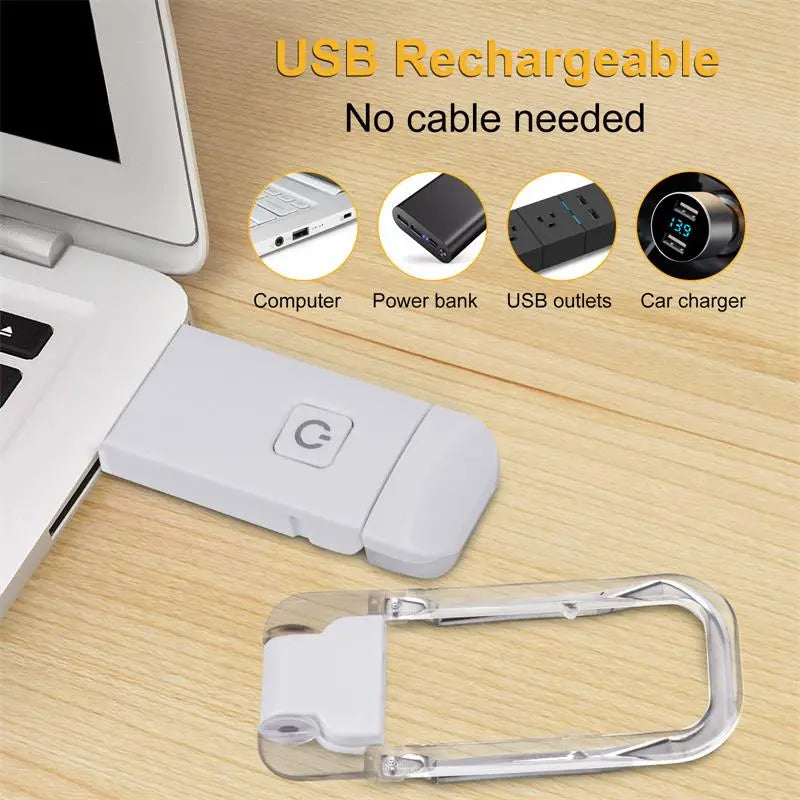 Clip-On LED Book Light — USB Rechargeable, Eye Protection