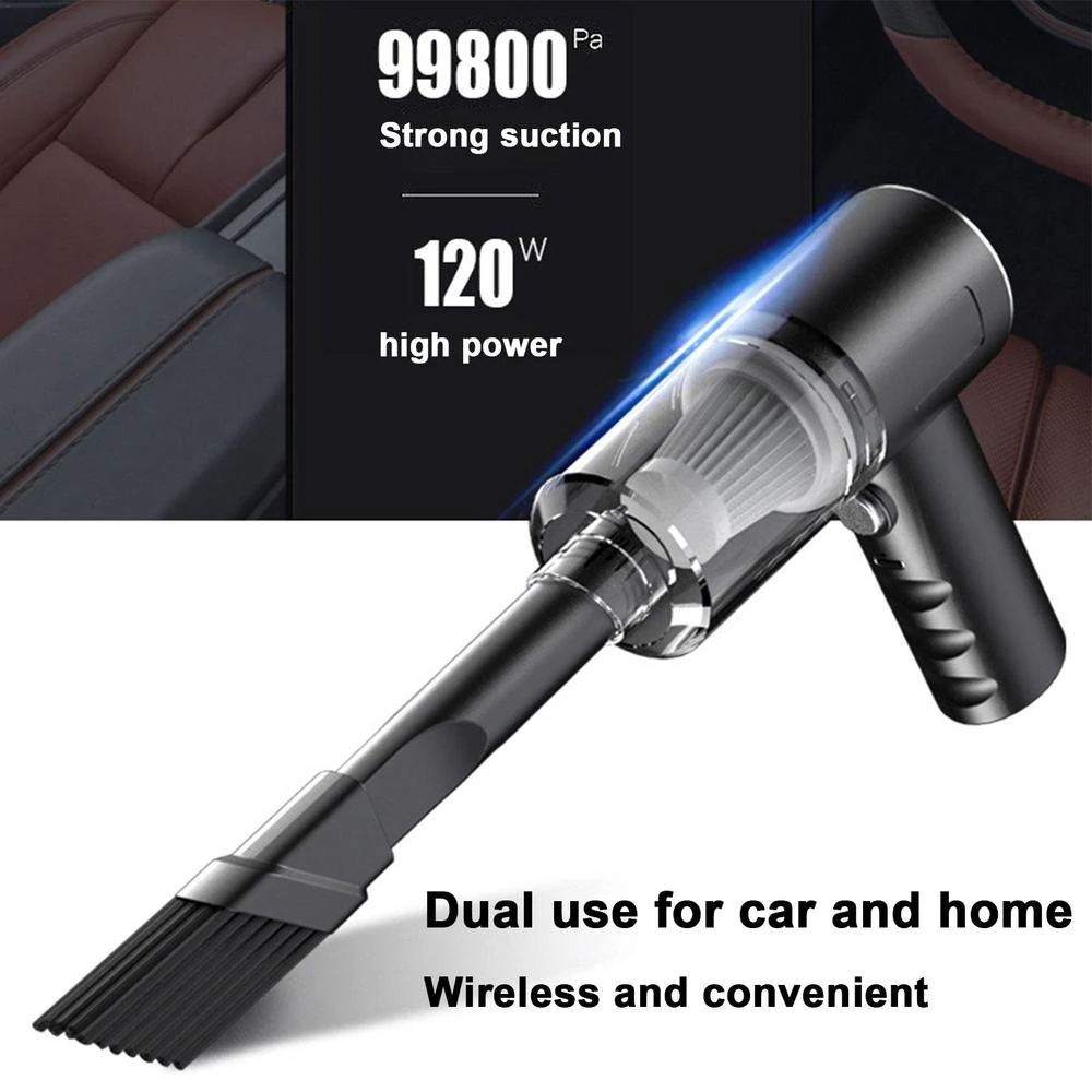 Cordless Handheld Vacuum — 120W, 9000Pa Suction for Car & Home