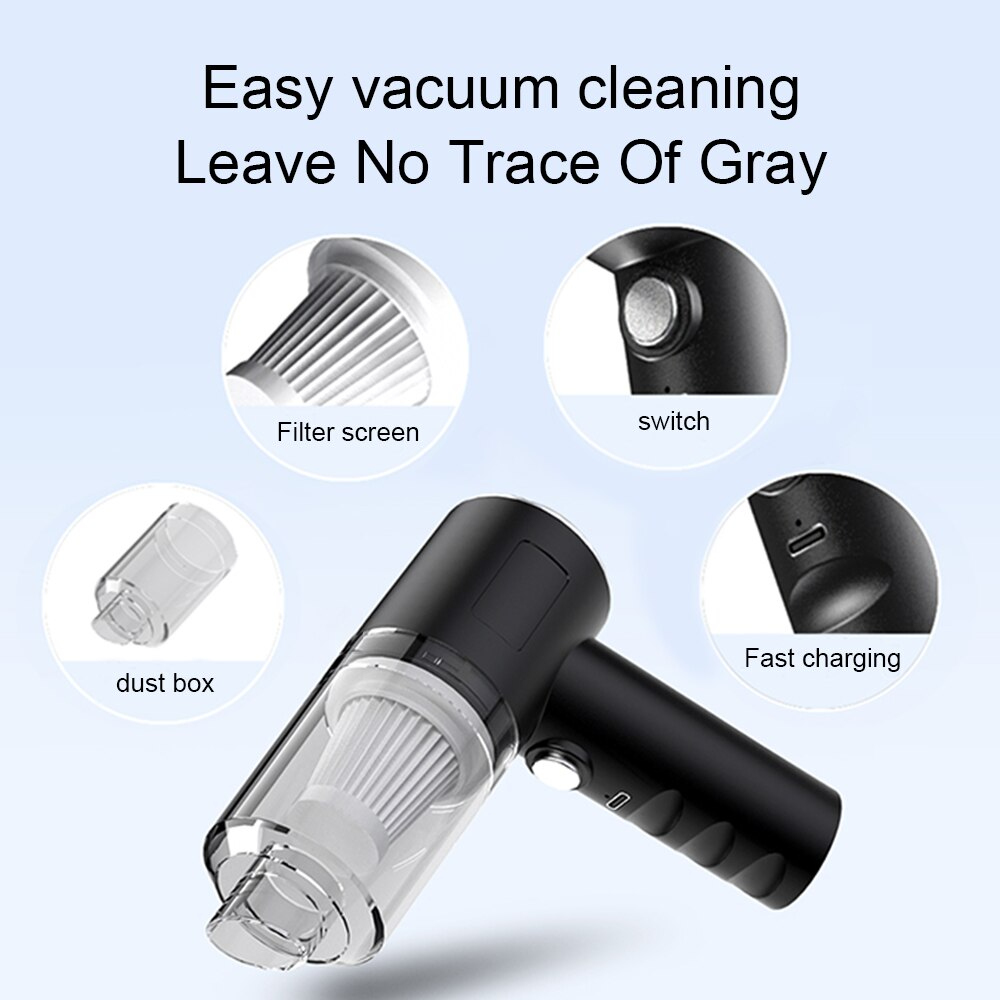 Cordless Handheld Vacuum — 120W, 9000Pa Suction for Car & Home